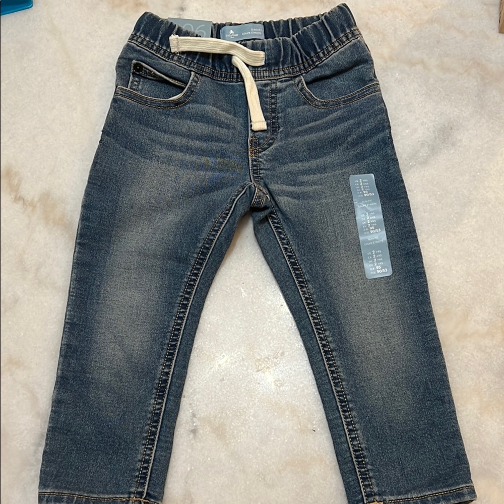 GAP Blue and White Jeans with Elastic Waistband
